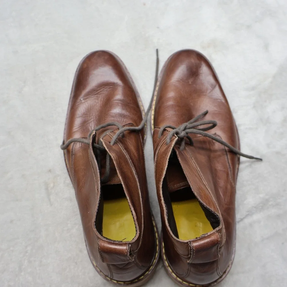 Cole Haan Mens 9.5M Chukka Boots Brown Leather Lace Up Classic Casual C11080